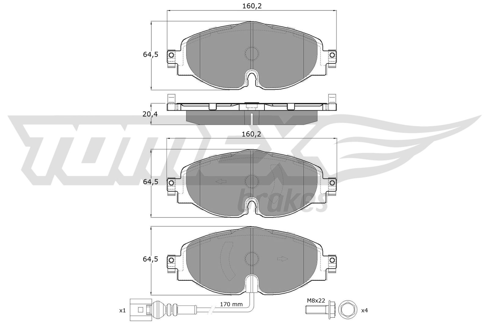 TOMEX TOM16-97 Fékbetét